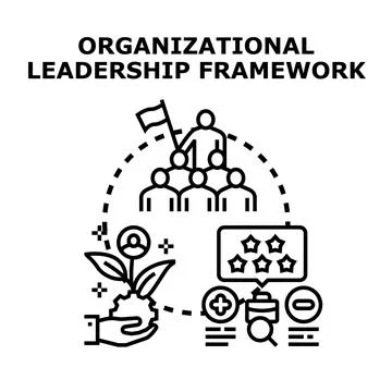 Organizational leadership framework concept vector illustration Stock Illustration