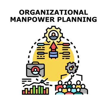 Organizational manpower planning optimizing human resources strategy 스톡 일러스트