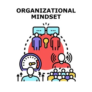 Organizational mindset developing team communication and performance Stock Illustration