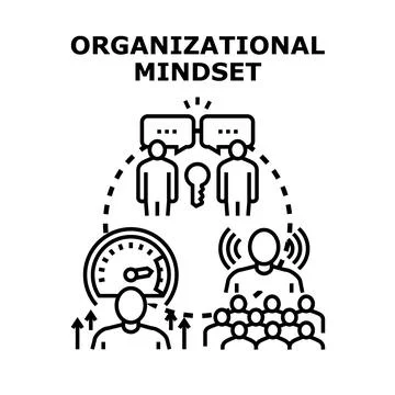 Organizational mindset developing team communication and performance Stock Illustration
