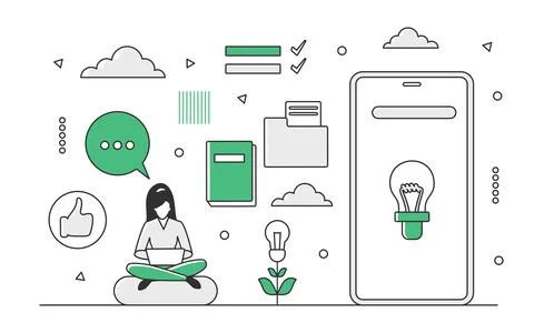 Organizational mobile applications Illustrazione stock