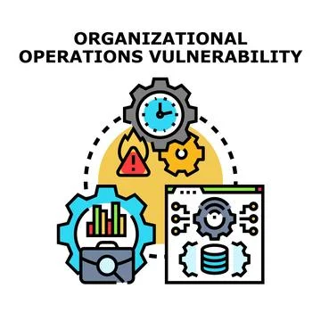Organizational operations vulnerability and risk management concept Stock Illustration