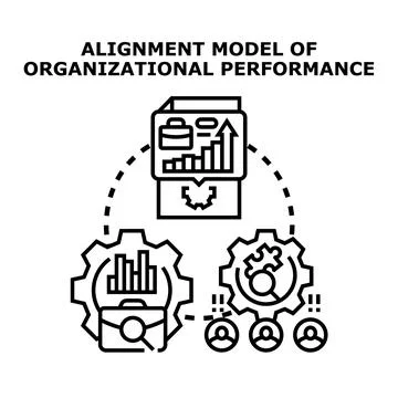 Organizational performance alignment model business strategy Stock Illustration