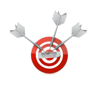Organizational performance target sign concept Stock Illustration