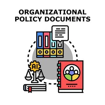 Organizational policy documents regulating artificial intelligence ethics Illustrazione stock