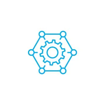 Organizational process linear icon concept. Organizational process line vector Stock Illustration