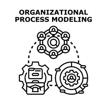 Organizational process modeling developing business strategy and workflow イラスト素材