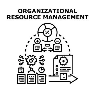 Organizational resource management vector concept illustration Stock Illustration