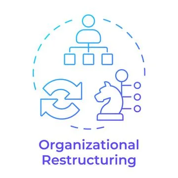 Organizational restructuring blue gradient concept icon Stock Illustration