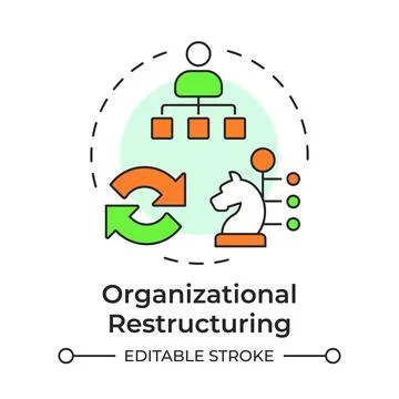 Organizational restructuring multi color concept icon Stock Illustration