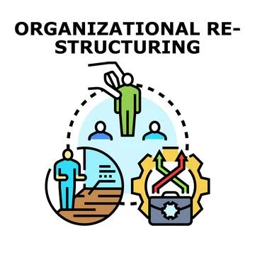 Organizational restructuring process improving business efficiency and deve.. Stock Illustration