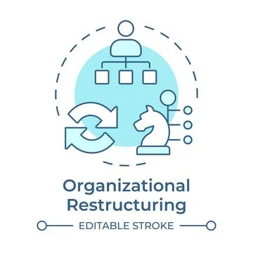 Organizational restructuring soft blue concept icon Stock Illustration