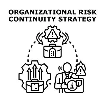 Organizational risk continuity strategy planning and management Stock Illustration
