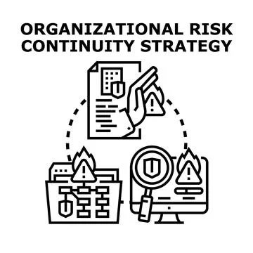 Organizational risk continuity strategy planning and management Illustrazione stock