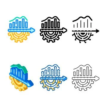 Organizational simplified development business process color icon vector Stock Illustration