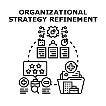 Organizational strategy refinement process and business improvement Stock Illustration