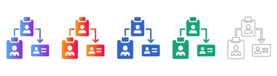 Organizational Structure Chart Icons イラスト素材
