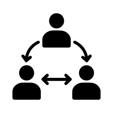 Organizational Structure Icon. Flat vector silhouette showing leadership Stock Illustration