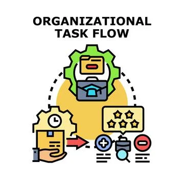 Organizational task flow business process management concept 스톡 일러스트