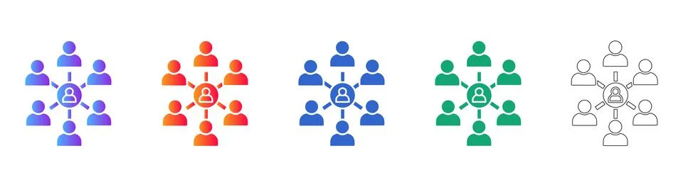 Organizational Team Structure Icon Set Stock Illustration