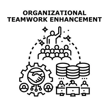 Organizational teamwork enhancement concept vector illustration Stock Illustration