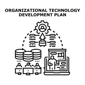 Organizational technology development plan developing modern solutions イラスト素材
