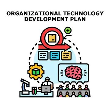 Organizational technology development plan development process Illustrazione stock