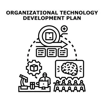 Organizational technology development plan development process Stock Illustration