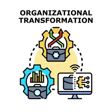 Organizational transformation process for business development Stock Illustration
