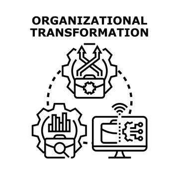 Organizational transformation process for business development Stock Illustration