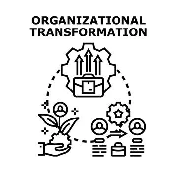 Organizational transformation process improving business development strategy Illustrazione stock