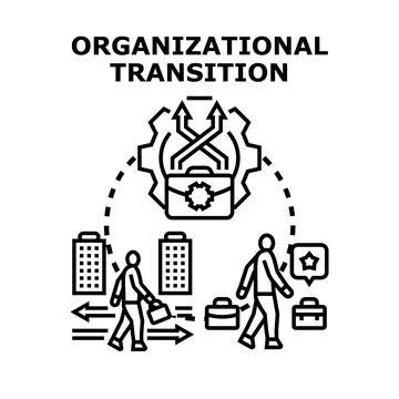 Organizational transition process changing business direction Stock Illustration