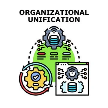 Organizational unification process for data integration system Stock Illustration