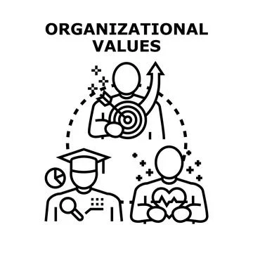 Organizational values developing team successful strategy Stock Illustration