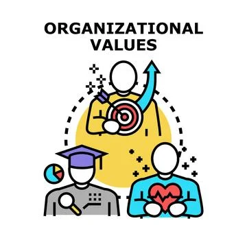 Organizational values developing team successful strategy Stock Illustration