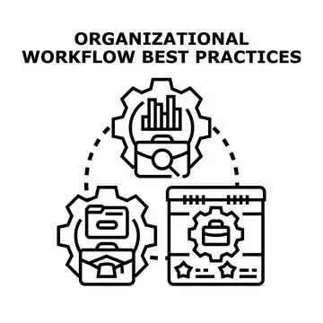 Organizational workflow best practices concept vector illustration 스톡 일러스트