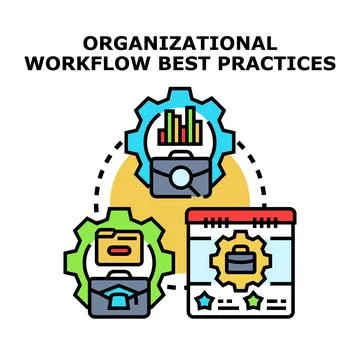 Organizational workflow best practices concept vector illustration Stock Illustration