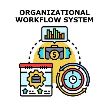 Organizational workflow system managing business process development イラスト素材