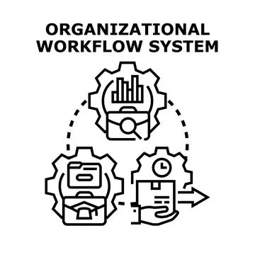 Organizational workflow system optimizing business process automation Stock Illustration