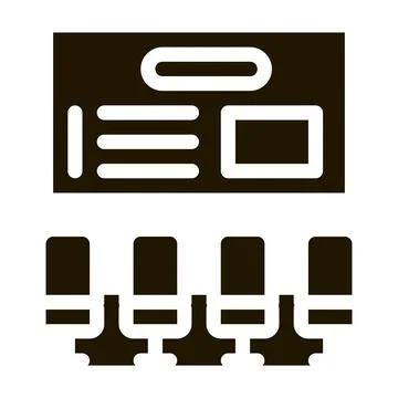 Organizational workplace icon Vector Glyph Illustration Illustrazione stock