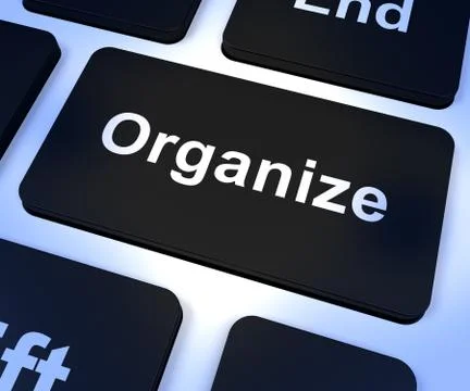 Organize computer key showing managing online Stock Illustration