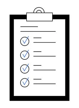 Organized Checklist on Clipboard Sheet for Task Management in Minimalist Desi Stockillustratie