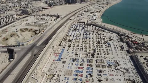 Organized Construction Layout Near Al Khobar Coast Stock Footage 333902120