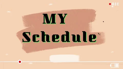 Organized daily schedule template with soft peach background with emphasizing Stock Footage 345499730