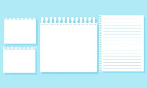 Organized Digital Notepad with Blank Pages for Information and Planning Stock Illustration