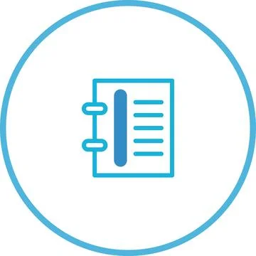 Organized Digital Planning: Notebook Icon Illustrating Productivity and Org.. Stock Illustration