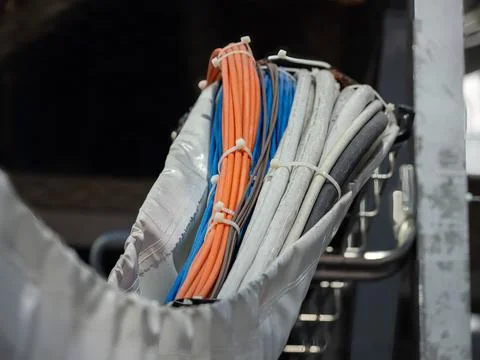 Organized Electrical Cables in Storage Stock Photos