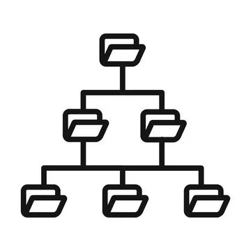 Organized Folder Tree Icon Perfect for Data Storage Stock Illustration
