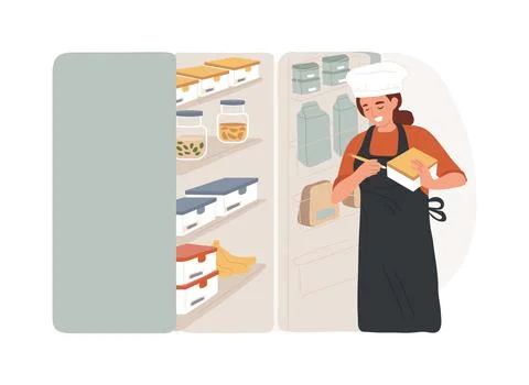 Organized kitchen isolated cartoon vector illustrations. Ilustración de archivo