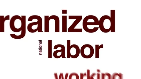 Organized labor animated word cloud. Stock Footage 70738446